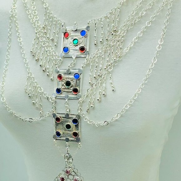 Handmade Gypsy Multilayers Pendant and Chain Necklace - Picture 6 of 10